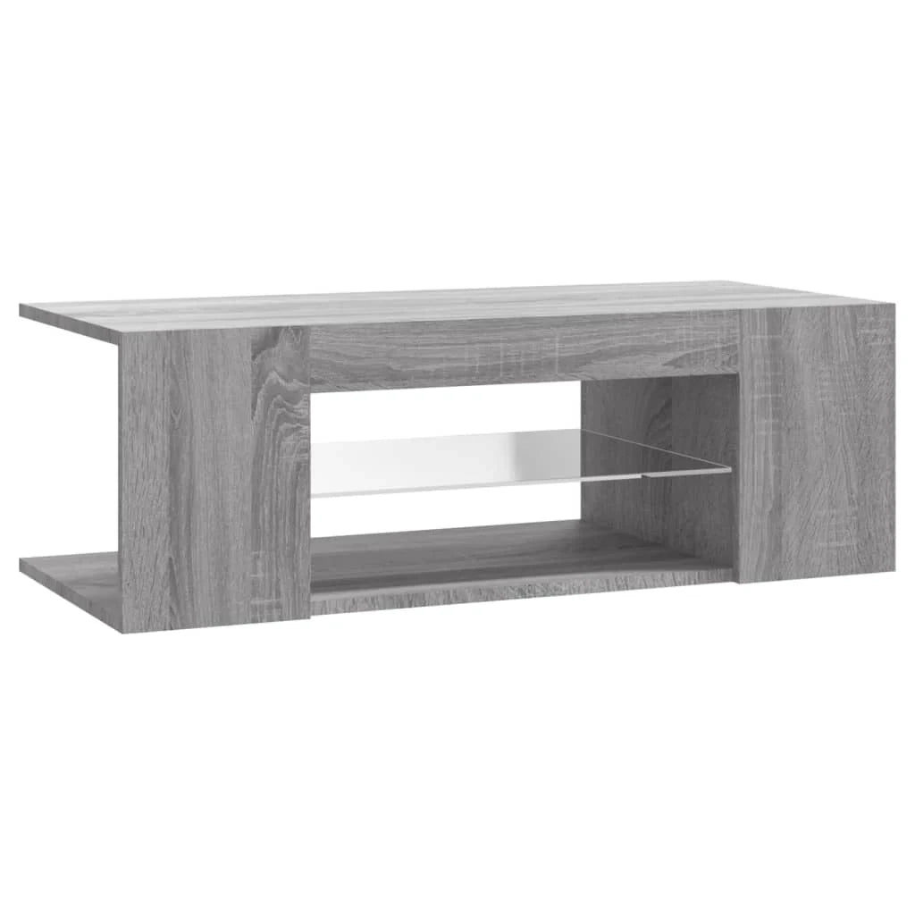 Mobile TV multimediale mensola TV credenza mobile TV sala da pranzo soggiorno camera da letto con luci LED Sonoma 90 x 39 x 30 cm grigio 02_0026834