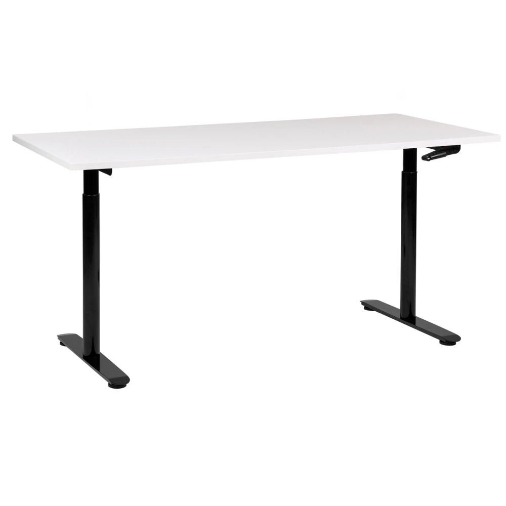 Scrivania regolabile in altezza manualmente bianco e nero 160 x 72 cm Struttura in acciaio verniciato a polvere