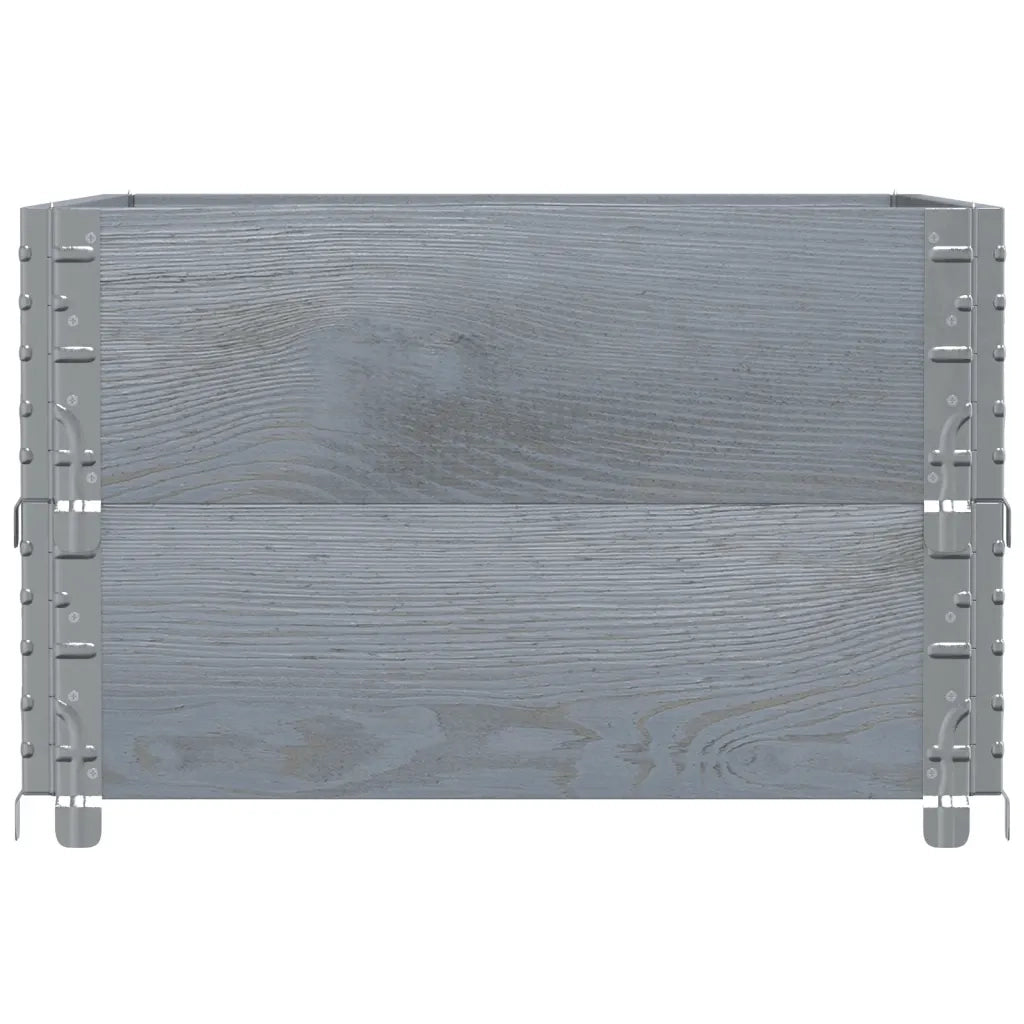 Paretali per Pallet 2pz Grigi 80x60cm in Legno Massello di Pino 4010270