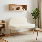 Panchina imbottita con schienale Crema 110 x 60 x 76 cm