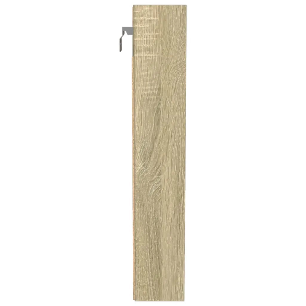Elegante vetrina con vano contenitore 100 x 8,5 x 50 cm realizzata in legno composito di rovere Sonoma 02_0049517