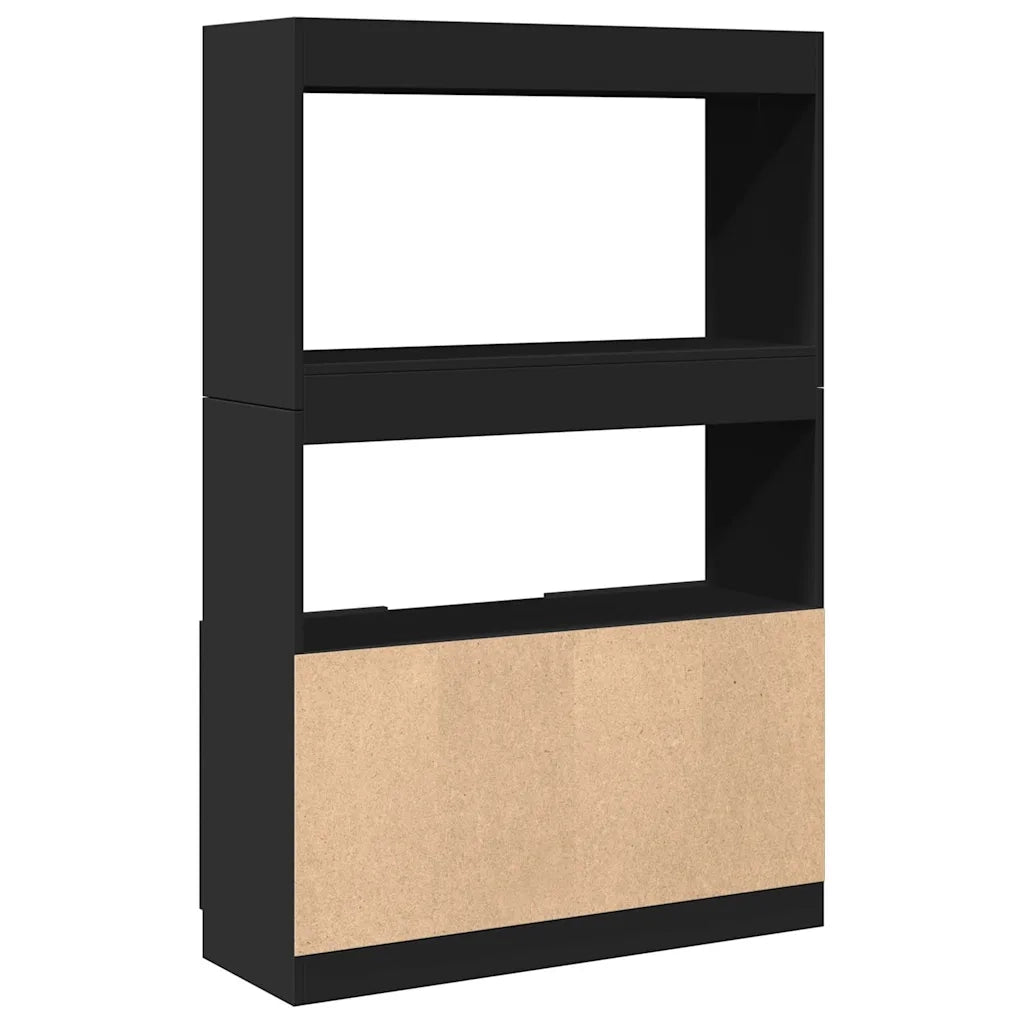 Credenza | Madia | Buffet da pranzo | Armadio da pranzo Nera 92x33x140 cm in Legno Multistrato