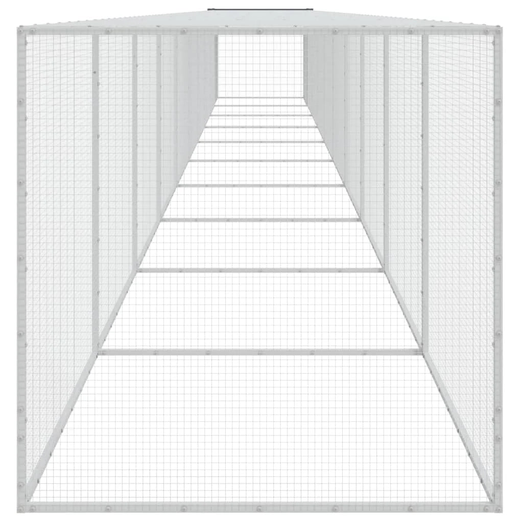 Recinto per pollaio con tetto 1003 x 98 x 90 cm in acciaio zincato antracite 02_0043969