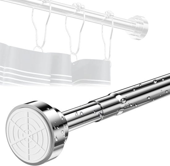 Telescopio per tenda doccia senza foratura - Maniglia estensibile per infissi e vasca da bagno (85-140 cm)