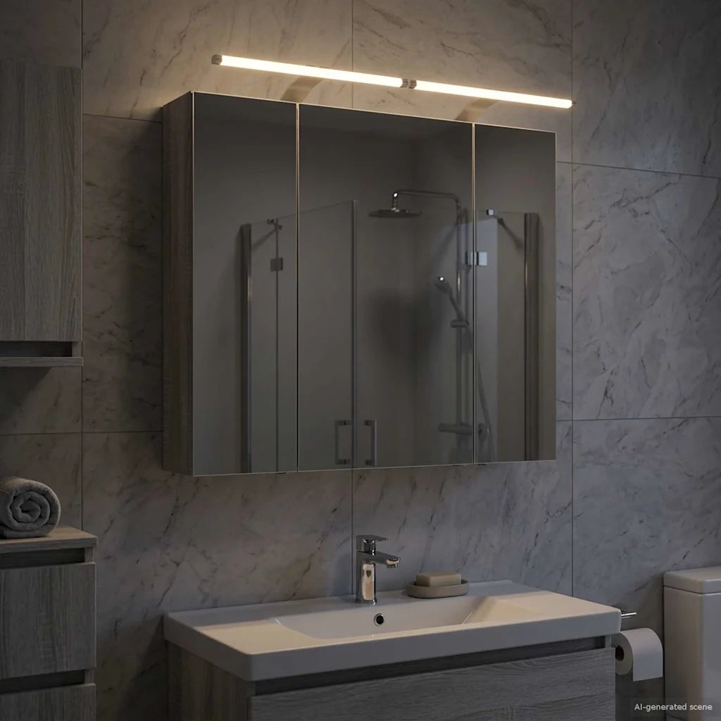 Mobiletto per specchio da bagno Grigio Sonoma 80 x 14.5 x 70 cm 889116