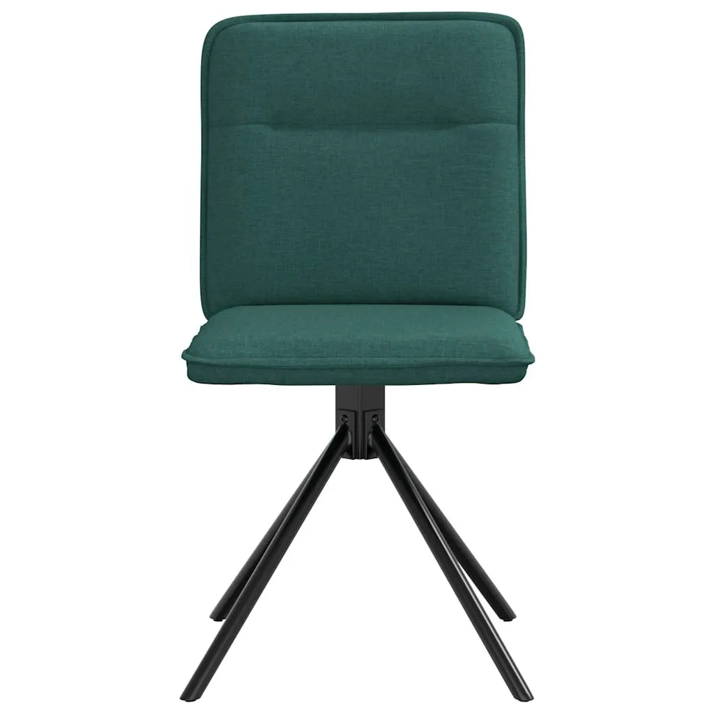 Sedie da Pranzo 2 pz Verde Scuro in Tessuto