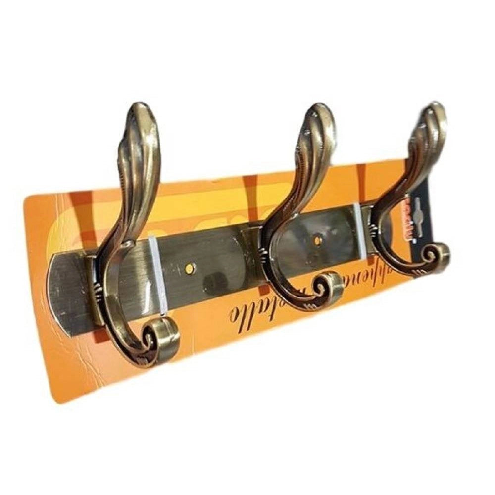 Trade Shop - Appendini Appendi Panni Abiti Asciugamani Parete Ottone Bronzo 3 Posti 52721a -