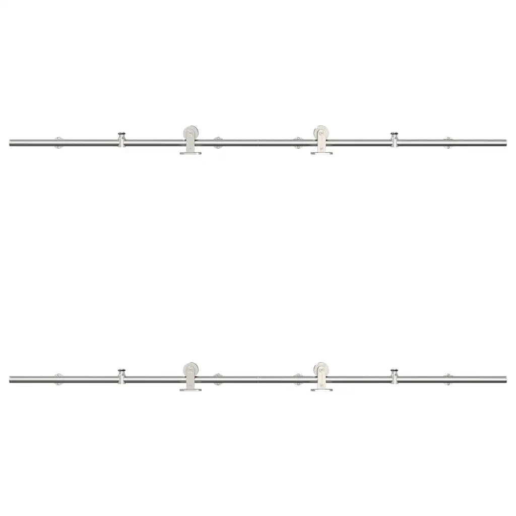 Kit Binari Porta Scorrevole 183 cm Acciaio Inossidabile Argento CFW5826650