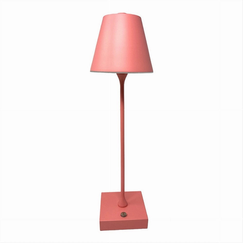 Trade Shop - Lampada Tavolo Ricaricabile Usb 10 Watt 3 Colorazione Di Luce Vari Colori D27-3c - Rosa