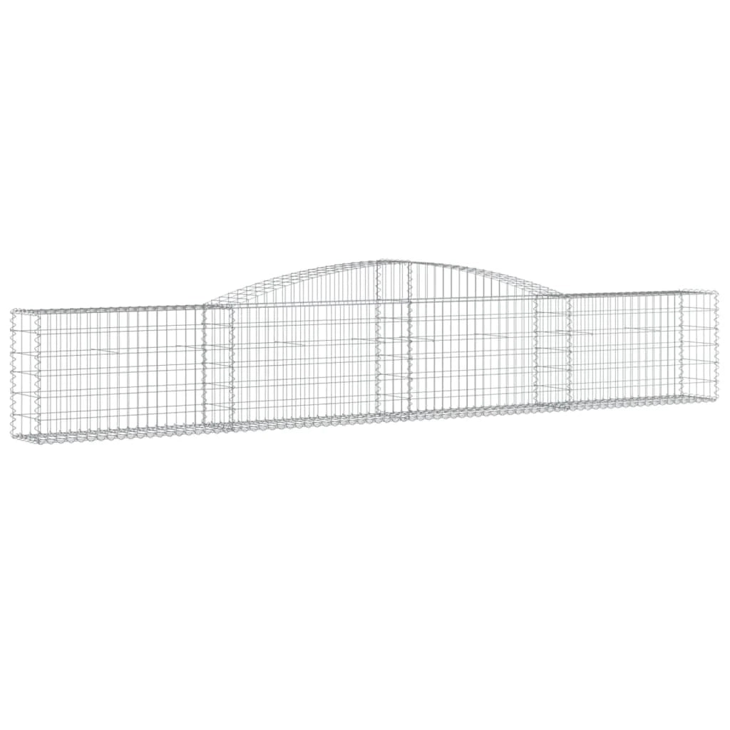 Set di 2 gabbioni ad arco per recinzione gabbia o muro di contenimento 400 x 30 x 60/80 cm ferro zincato argento 02_0041395