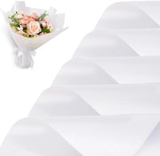 Pacchetto di 20 fogli di carta da imballaggio con fiori bianchi, impermeabile in plastica, per la confezione di bouquet, imballaggi per regali, forniture per fioristi per matrimoni, compleanni, lauree