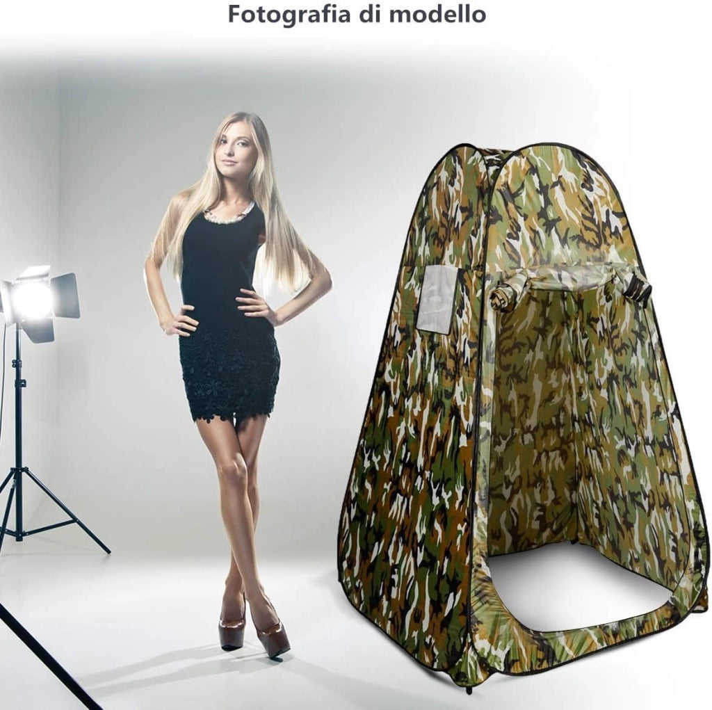 Tenda Cambiando Tenda da Doccia Esterno Tenda Pop-up per Campeggio Spiaggia, 120 x 120 x 190 cm（Camo）