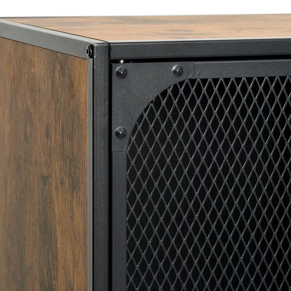 Mobile TV rustico/mobile multimediale scaffale TV/credenza adatto per sala da pranzo soggiorno o camera da letto 105 x 36 x 47 cm metallo e MDF marrone 02_0028307