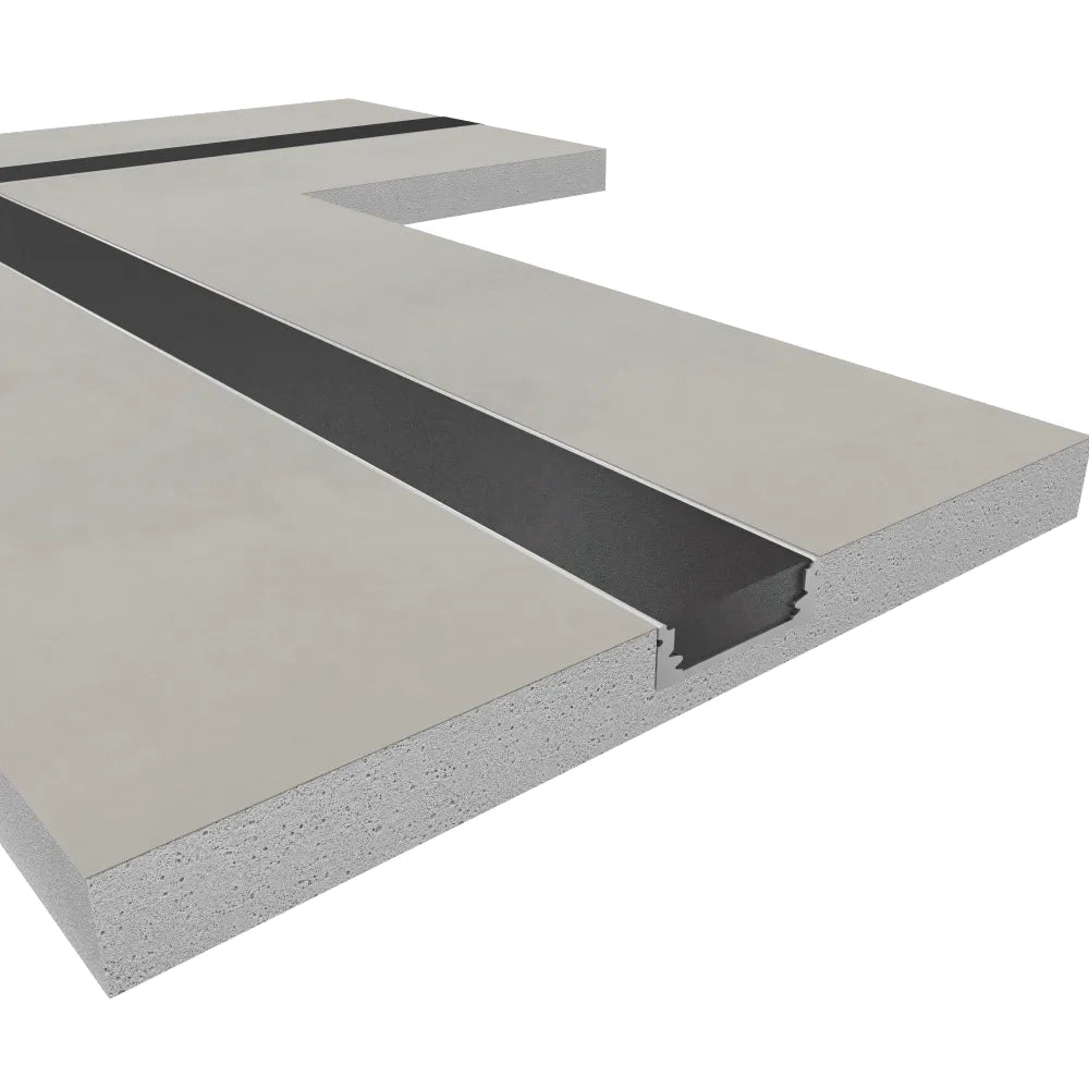 Cartongesso con profilo in alluminio integrato "T"