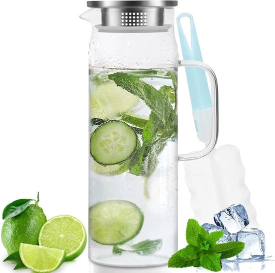 Acquario da acqua con coperchio - 1,5 litri - trasparente - argento