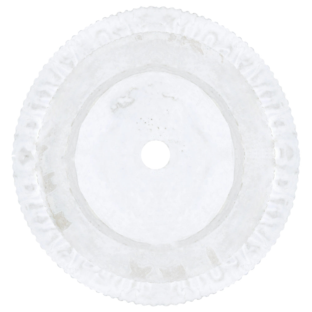 Vaso in argilla Bianco Crema Fibra Vaso per piante da giardino 37 x 37 x 37 cm Foro di drenaggio Finitura verticale a coste Giardino esterno Patio