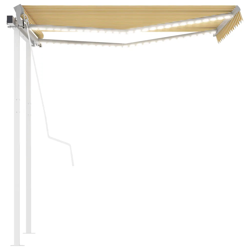 Tenda Automatica Sensore Vento LED 3x2,5 m Gialla Bianca 3069913
