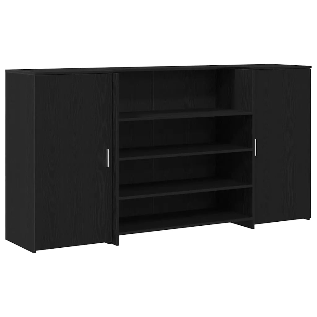 vidaXL Banco Reception Rovere Nero 200x50x103,5 cm Legno Multistrato