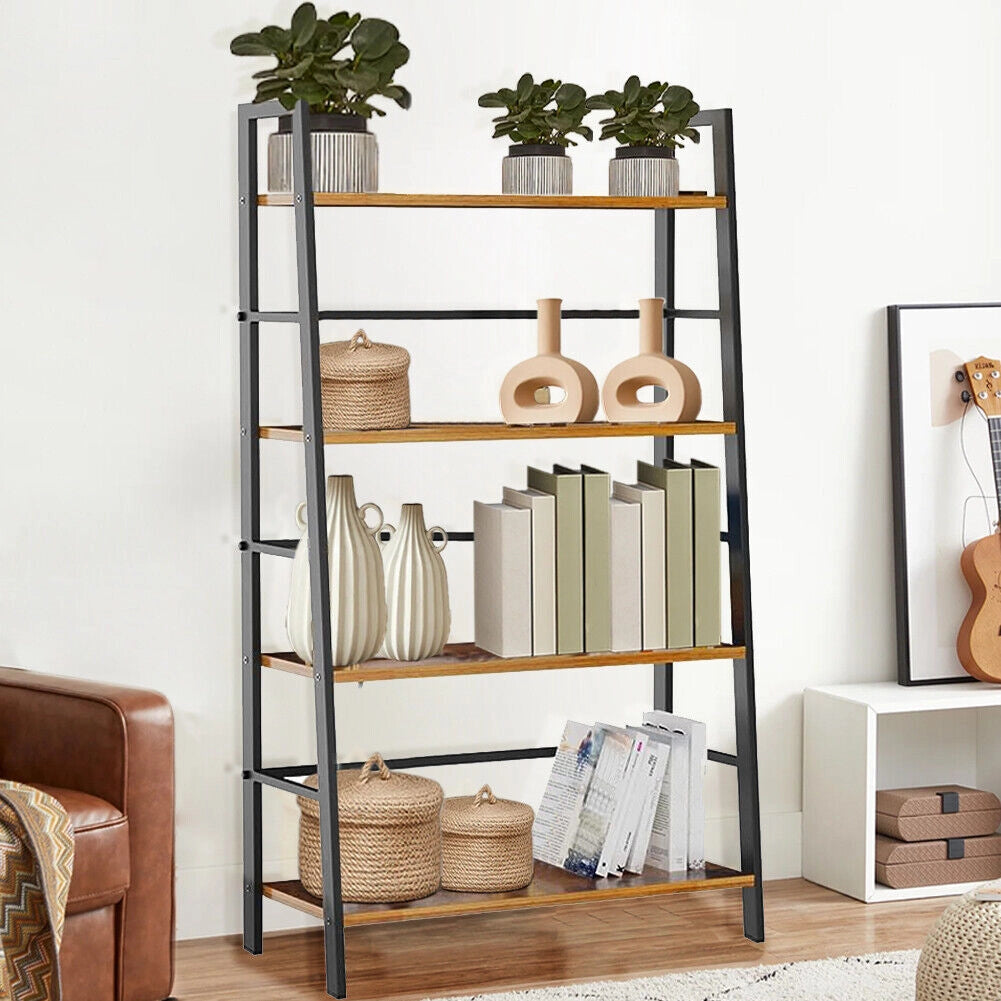 Scaffale Industrial 4 Livelli Mobile Libreria Unità di Mensole 63x34x117 cm