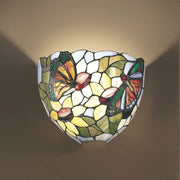 APPLIQUE CON PARALUME IN VETRO TIFFANY DECORATO SUNFLOWER 1 LUCE ATTACCO E27