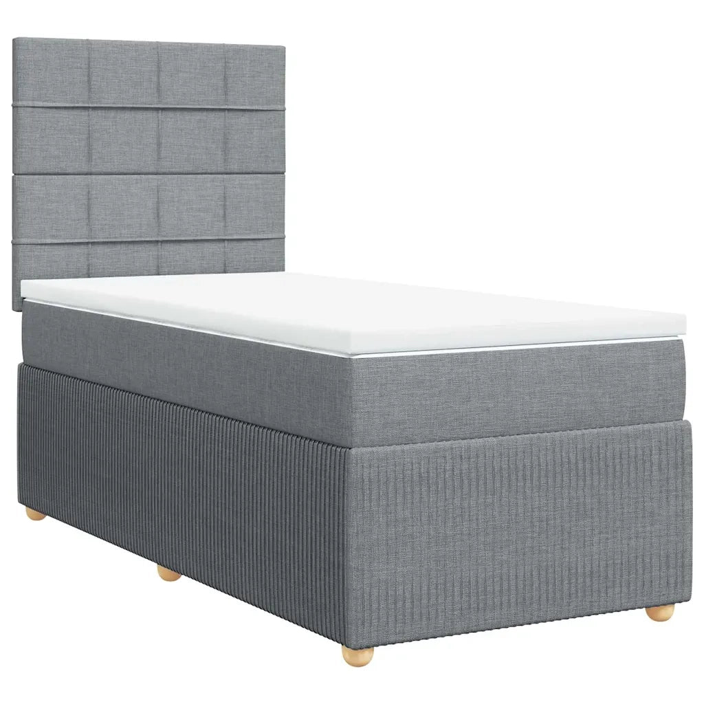 Giroletto a Molle con Materasso Grigio Chiaro 90x200 cm Tessuto 3294239