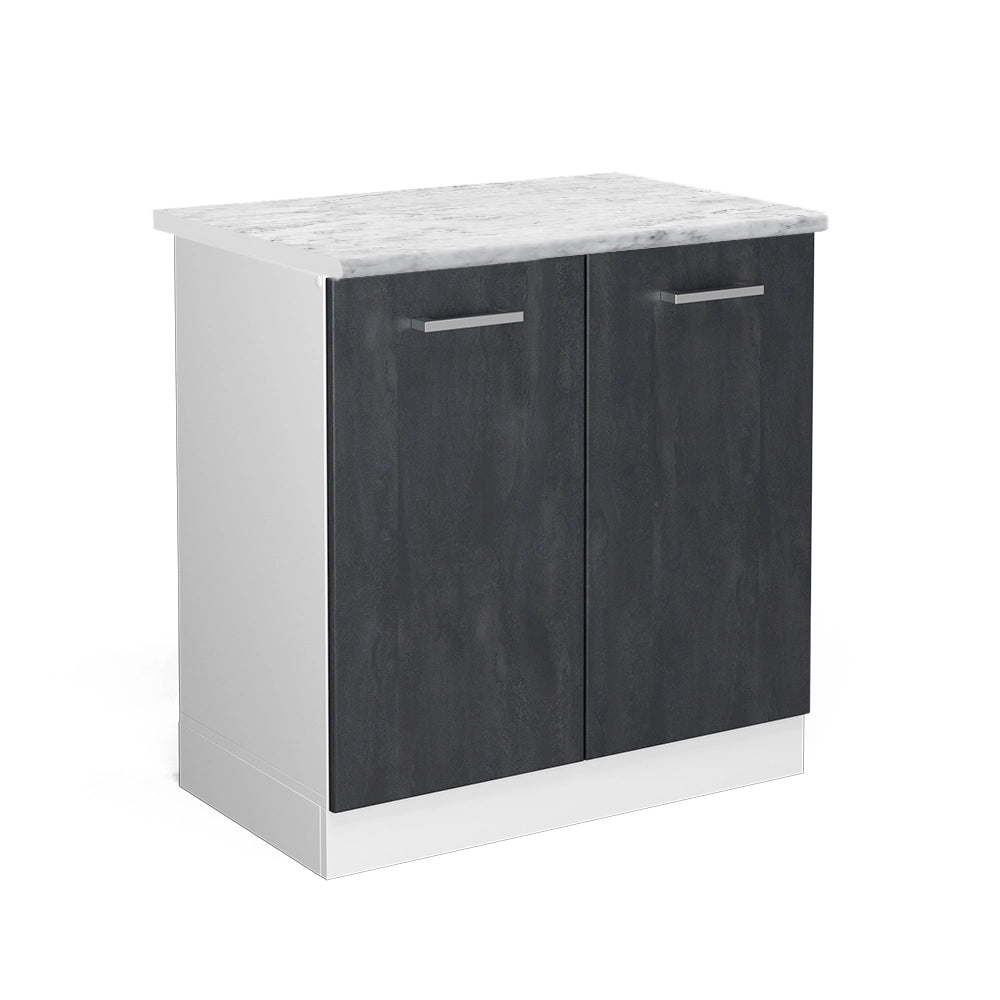 Vicco Mobile lavello cucina Calcestruzzo nero 80 cm PL Marmo