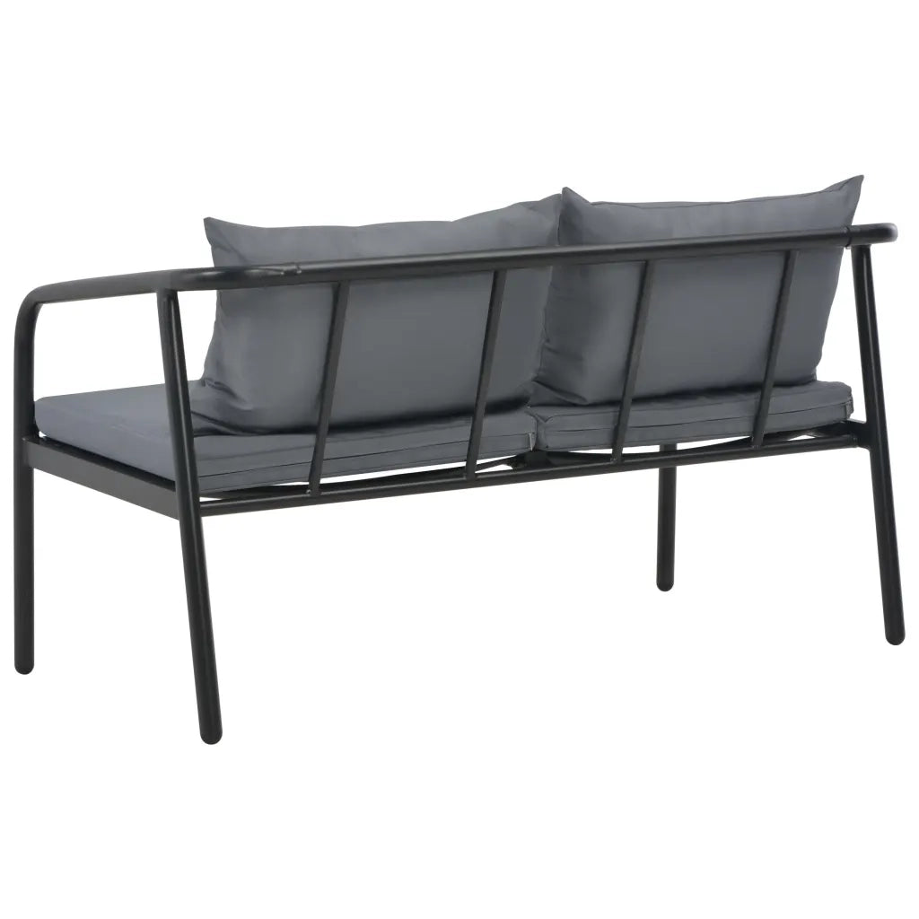 Divano da Giardino a 2 Posti con Cuscini Grigio in Alluminio cod mxl 73627