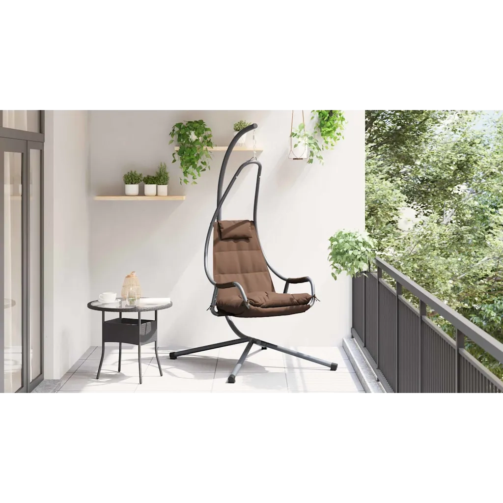 Sedia uovo sospesa Caffè 94 x 107 x 196,5 cm Acciaio 42003854