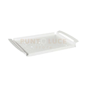 vassoio floreale di piccole dimensioni fior di loto Bianco marmo in Ferro 37x25cm