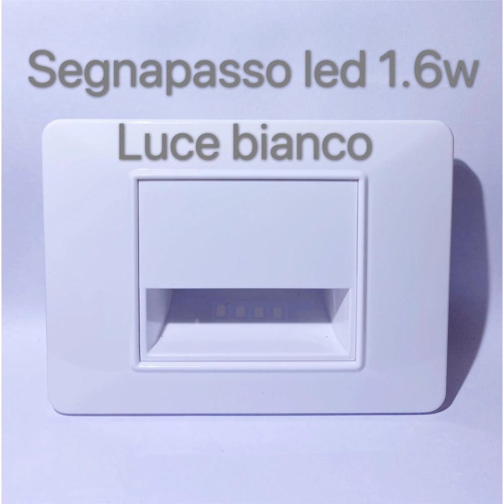 Trade Shop - Segnapasso Led Da Incasso Bianco 1.6w Luce Bianca -