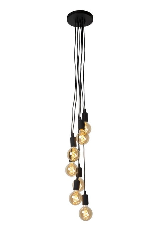 Lampadario Lucide Fix 7xE27 nero metallo 08408/07/30