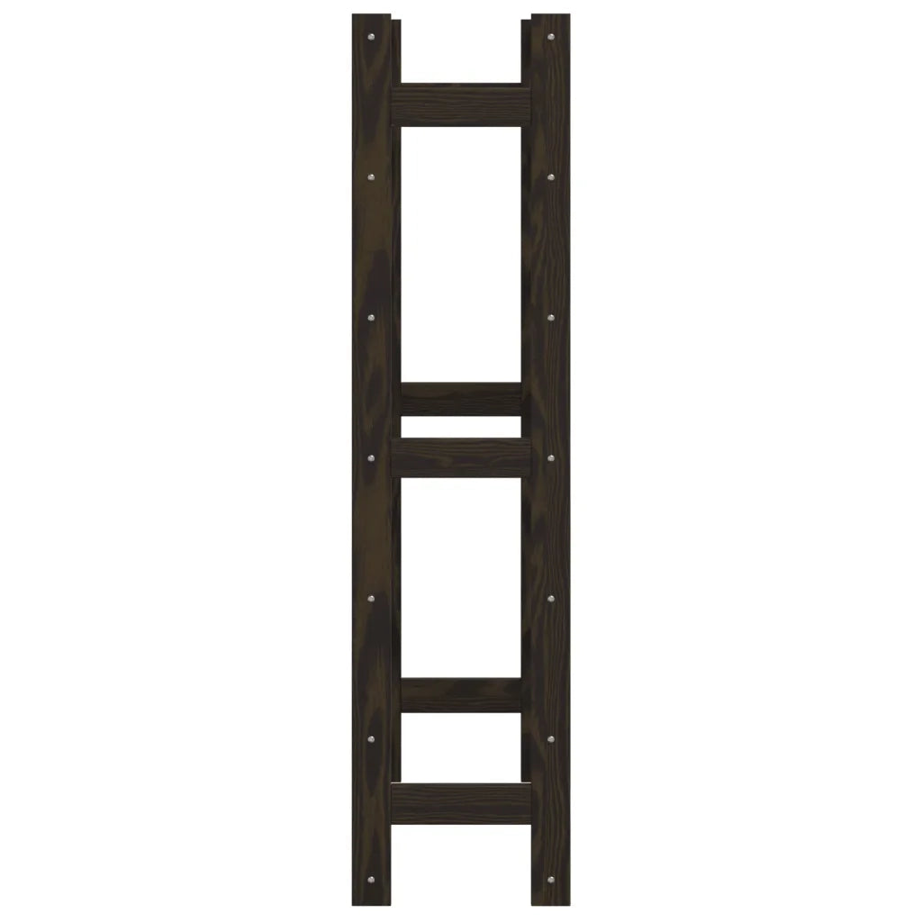 Portabottiglie per 42 Bottiglie Nero Legno Massello di Pino 373403
