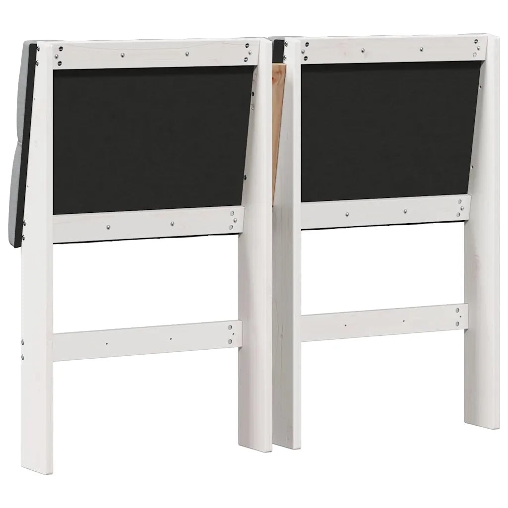 Testiera imbottita Grigio chiaro 120 cm Pino massello 879353