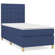 Letto singolo | Letto per adulti | Giroletto a Molle con Materasso Blu 80x200 cm inTessuto