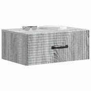 Set di 2 Comodini | Armadio da Notte | Mobiletto da notte a muro Grigio Sonoma 49 x 34,5 x 20 cm