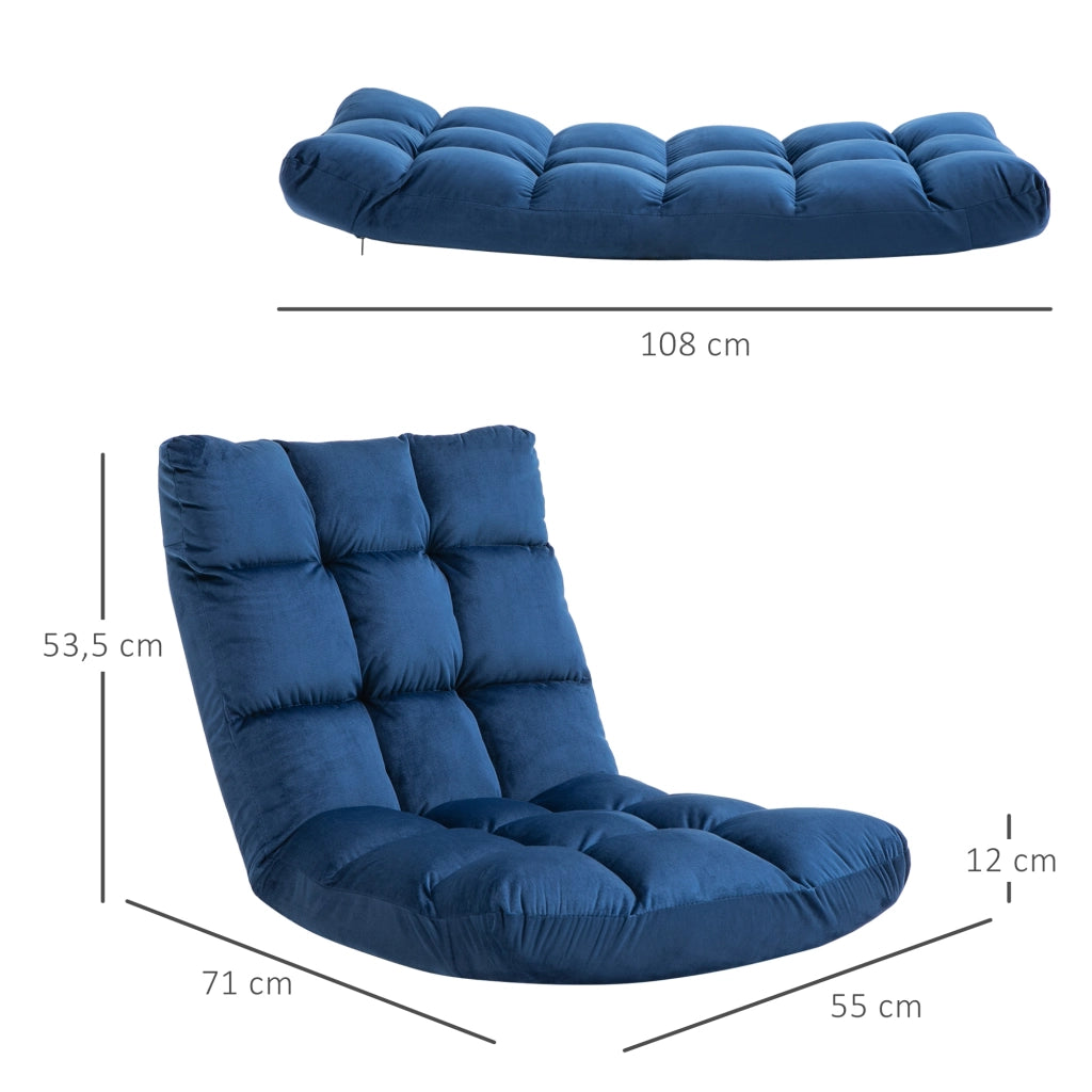 Poltrona Reclinabile ¨C zephmum ¨C Blu, Tessuto, 90¡ã