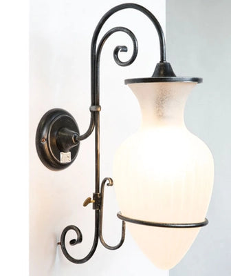 LAMPADE LINEA ANFORA LAMPADA A MURO APPLIQUE CON GIARA IN VETRO GHIACCIO