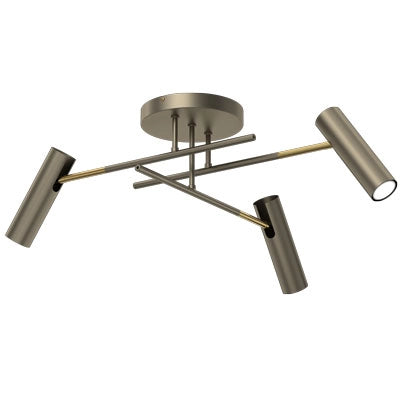 Plafoniera minimal Axion titanio oro 3xGU10 Luminex