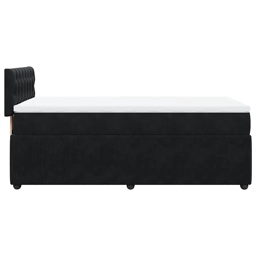 Giroletto a Molle con Materasso Nero 90x190 cm in Velluto 3289922