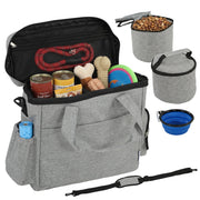 Trasportino per Cane con Tasche e Ciotola ¨C zephmum ¨C Grigio 38x17x35cm
