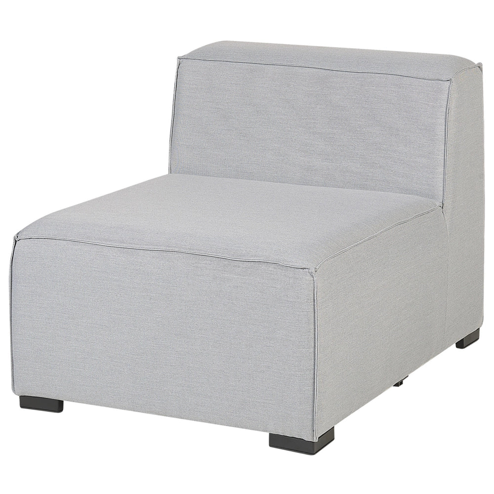 Set divano ad angolo per interni ed esterni con rivestimento in tessuto grigio a 7 posti con divano da giardino ottomana sinistro