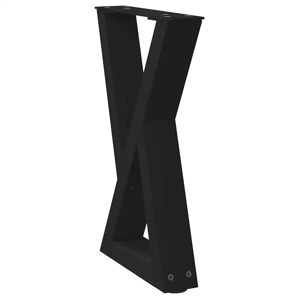 Gambe per Tavolino da CaffÃ¨ 2 pz Nere 38x(42-43,3) cm Acciaio