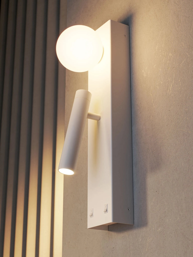 Sphere Alp Wall Applique LED Interni 20W 3000K 360 Gradi Faretto Orientabile Comfort Visivo UGR minore di 19 Bianco Opaco Design Moderno ed Elegante