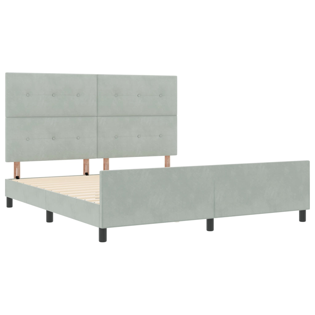 Struttura del letto Grigio chiaro 180x200 cm Velluto