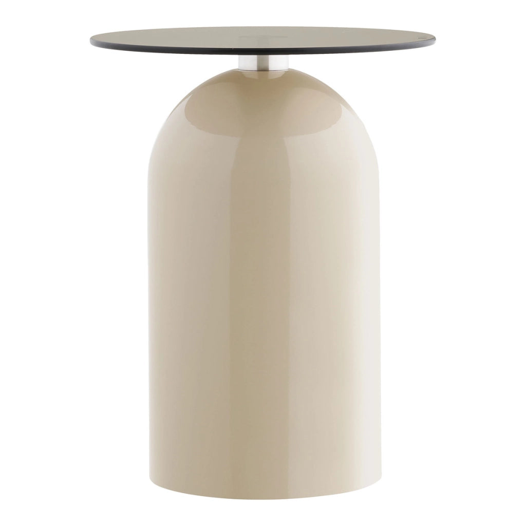 Tavolino Ravello, Beige, Vetro, 40x40x52 cm
