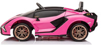Macchina Elettrica per Bambini Licenza Ufficiale Lamborghini Sian 10,8V 5,4Ah Rosa