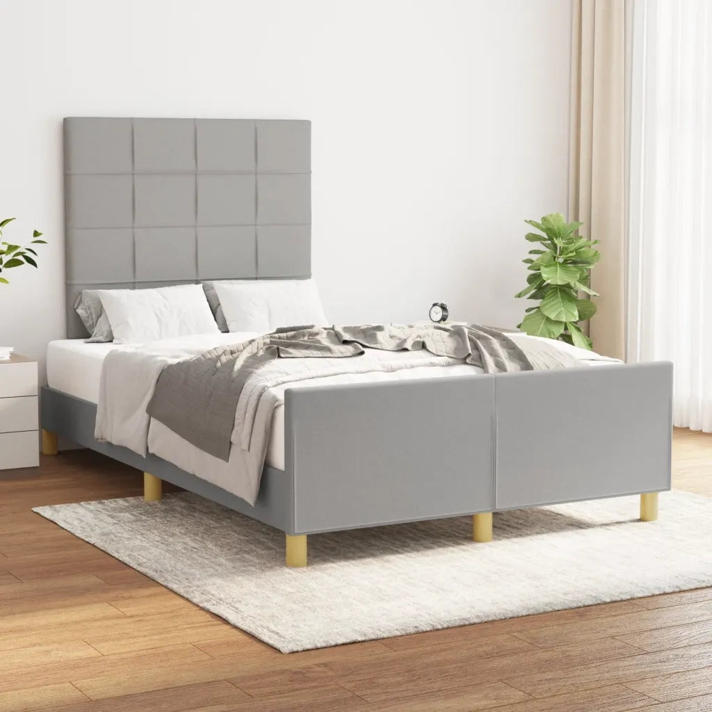 Giroletto senza Materasso Grigio Chiaro 120x190 cm in Tessuto