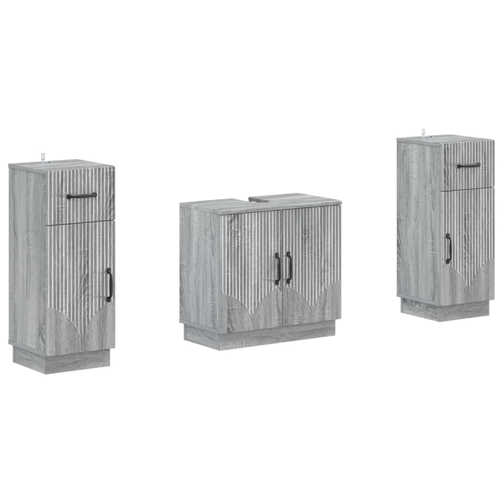 Set di Armadi da Bagno da 2 Pezzi HOORN Sonoma grigio 3418041