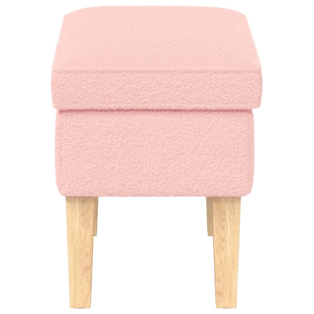 Poggiapiedi Rosa 55 x 35 x 41 cm Bouclé