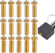 Set di Nozzle per 3D Stampante - 15 pezzi - 0,1 mm/0,2 mm/0,4 mm/0,6 mm/0,8 mm - Materiale: rame - Componenti per 3D stampante - Eccellente conduttività termica - Superficie interna liscia - Nozzle per 3D stampante